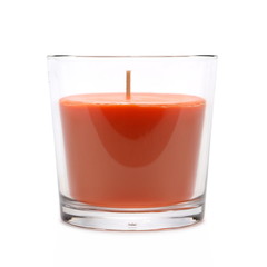 Candle in glass isolate on white background