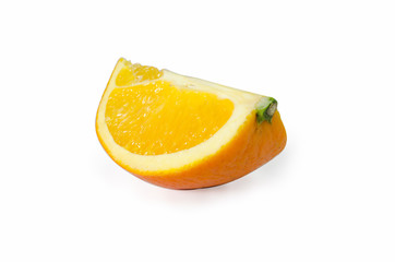 half section orange on white background, clipping path orange