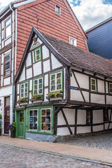 Typical old german house in Schwerin. German architecture