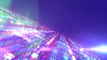 Sci-fi multicolored space design structure