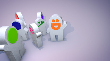 Emotional Childish Figures Play Happily