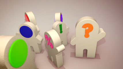 Cheerful Colorful Icon Figures Play