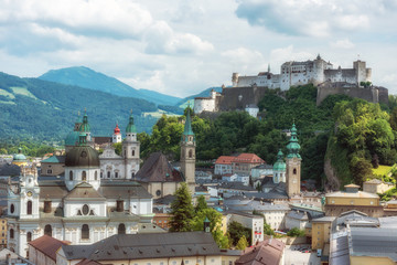 Fototapeta na wymiar View of Salzburg in Austria, Europe