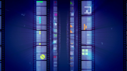 Obraz premium Jazzy Violet Vintage Retro Movie Stripe