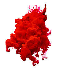 red paint in water color liquid