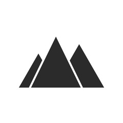 Three mountains icon isolated on white background. Vector illustration. Climbing icon.