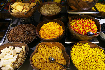 Oriental sweets on the buffet.