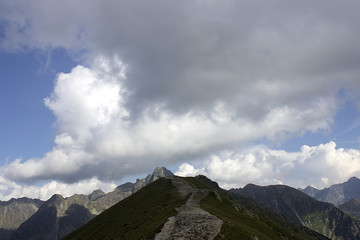 View from Wolowiec mountain with Rohacze peaks in the distance