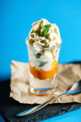 dessert with whipped cream