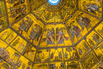 Fototapeta na wymiar Angels Bible Mosaic Dome Bapistry Saint John Florence Italy