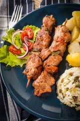 Shish kebabs - grilled meat and vegetables