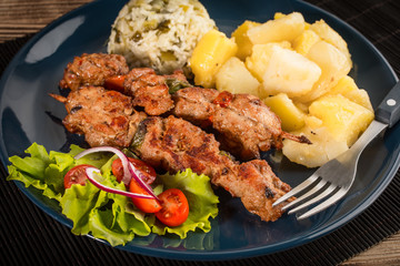 Shish kebabs - grilled meat and vegetables