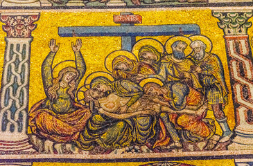 Pieta Christ Cross Mosaic Dome Bapistry Saint John Florence Italy