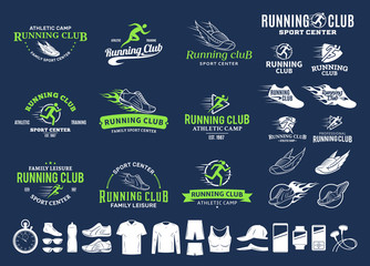 Running logo, icons and design elements