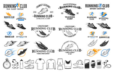 Running logo, icons and design elements