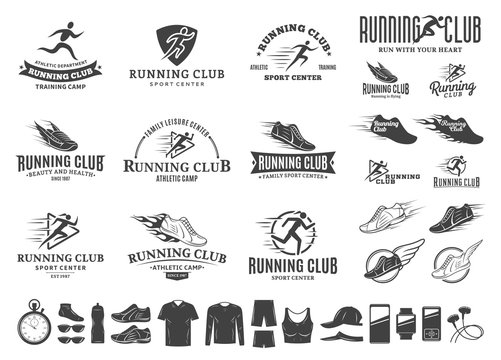 Running logo, icons and design elements