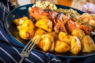 Grilled meat shashlik