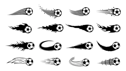 Stickers pour porte Sports de balle Ballons de football (football) volants de vecteur