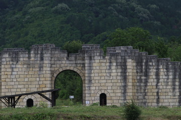 Fototapeta na wymiar Ruins of the medieval city of the capital city of the First Bulgarian Empire Great Preslav (Veliki Preslav), Bulgaria.