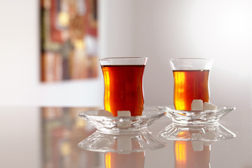 Two cups of tea on the east