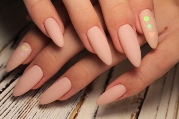 beautiful beige manicure