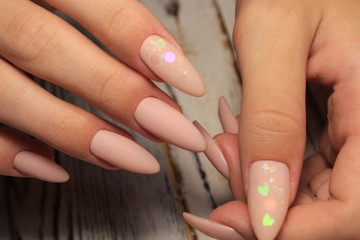 beautiful beige manicure