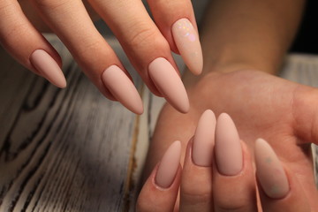 beautiful beige manicure