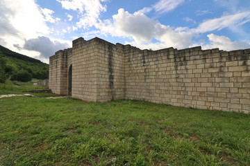 Fototapeta na wymiar Ruins of the medieval city of the capital city of the First Bulgarian Empire Great Preslav (Veliki Preslav), Bulgaria.