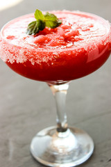 watermelon fresh with a sprig of mint