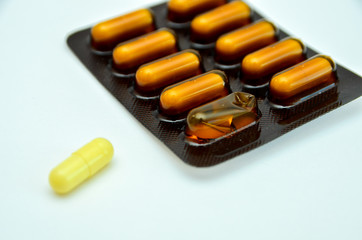 tablets are scattered on the table, dosage for the patient