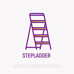 Stepladder thin line icon. Modern vector illustration of equipment for repair.