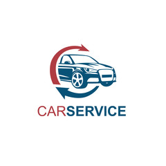 emblem of auto parts and repair service isolated on white background