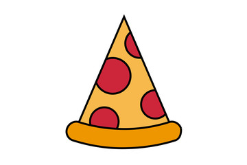 Fototapeta premium Trozo de pizza sobre fondo blanco.