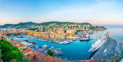 Foto auf Acrylglas Nice Luftaufnahme des Hafens von Nizza, Frankreich