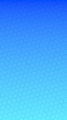 Translucent honeycomb on a gradient blue sky background. Perspective view on polygon look like honeycomb. Isometric geometry. Vertical image orientation. 3D illustration