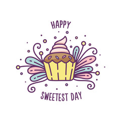 Happy Sweetest day. Vector illustration of ice cream.