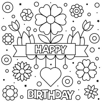 Coloring page. Black and white vector illustration