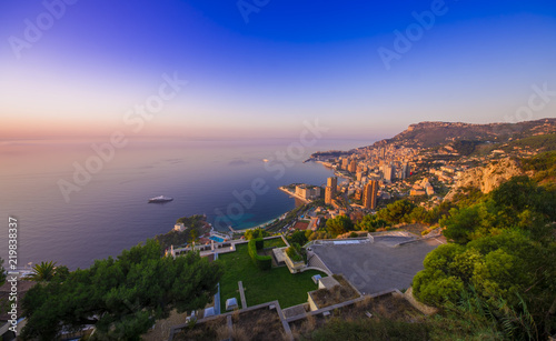 Sunset Or Sunrise In Monte Carlo City Monaco Stock Photo