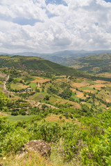 Fototapeta na wymiar Scenic landscape view in Albanian mountain in summer day.