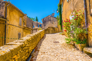 Narrow street in Menerbes village in France