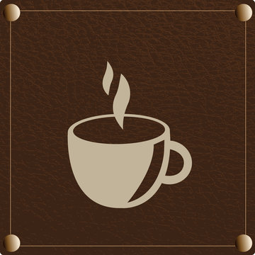 Ilustração de café com fundo castanho