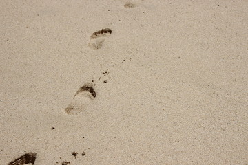 Fototapeta na wymiar Fußabdruck Sand am Strand