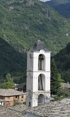 Fototapeta na wymiar The belfry of Kovachevitsa village`s church, Bulgaria