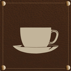 Ilustração de café com fundo castanho