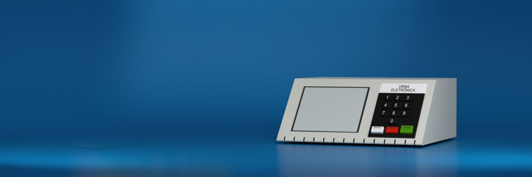 Elections Brazil 2018, urn electronics. 3d illustration