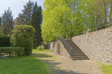 Stone stairs in the park.