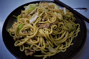 Hot dry noodle dish reganmian in Taiwan