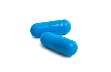 blue capsules isolated