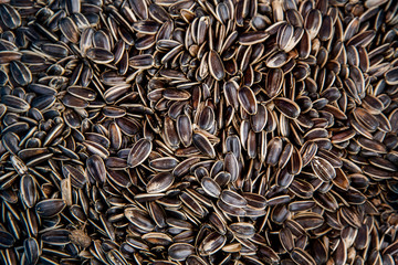 Sunflower seeds in the street market. Healthy diet.
