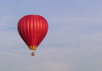 Colorful hot-air balloon flying in the sky